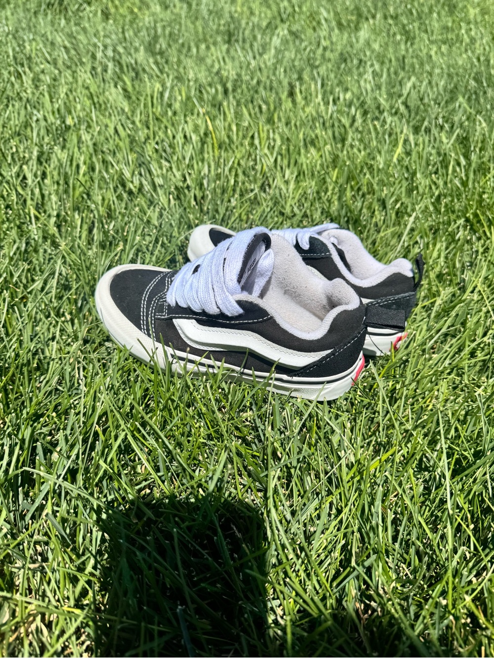 Vans Knu Skool Black White Sneakers Kids Size 12